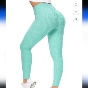 Mint Green Textured Leggings Sz M